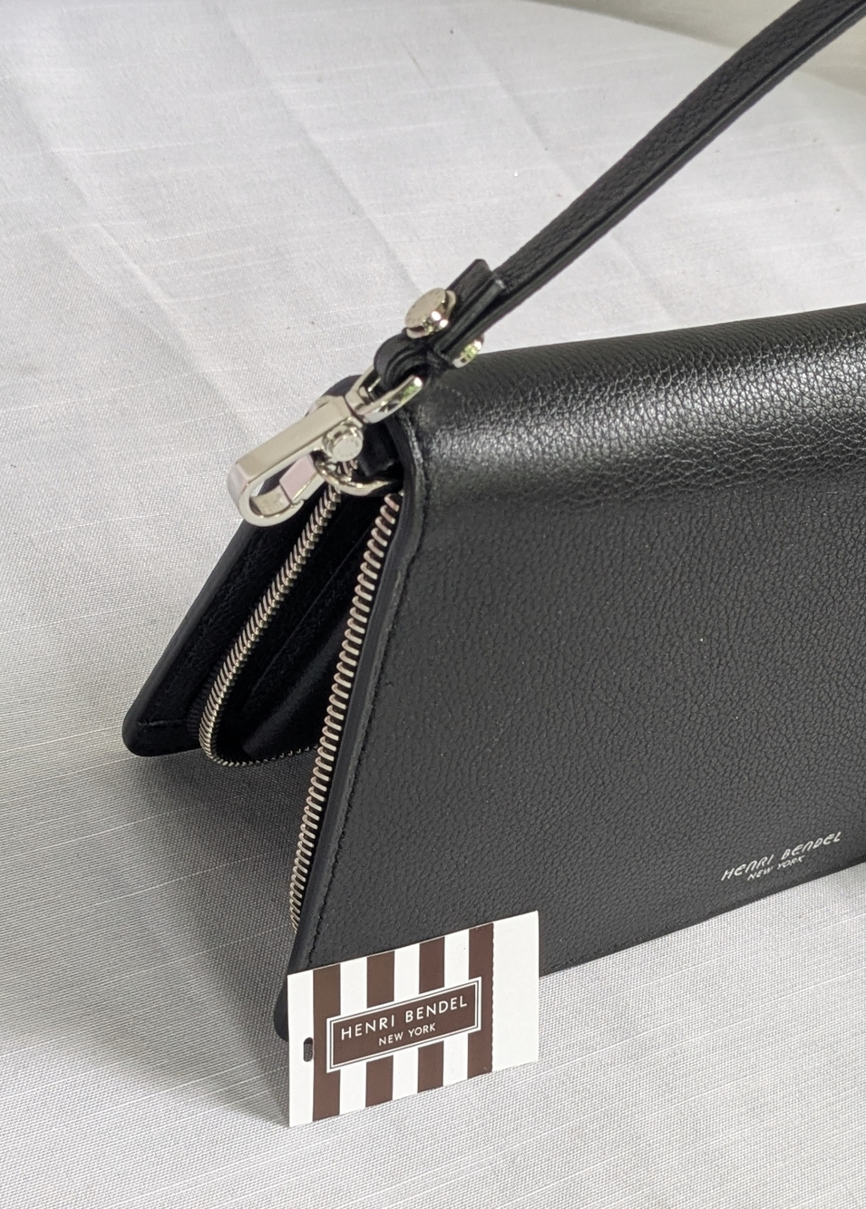 Henri Bendel Black Leather Handbag with Top Handle - Picture 5 of 9